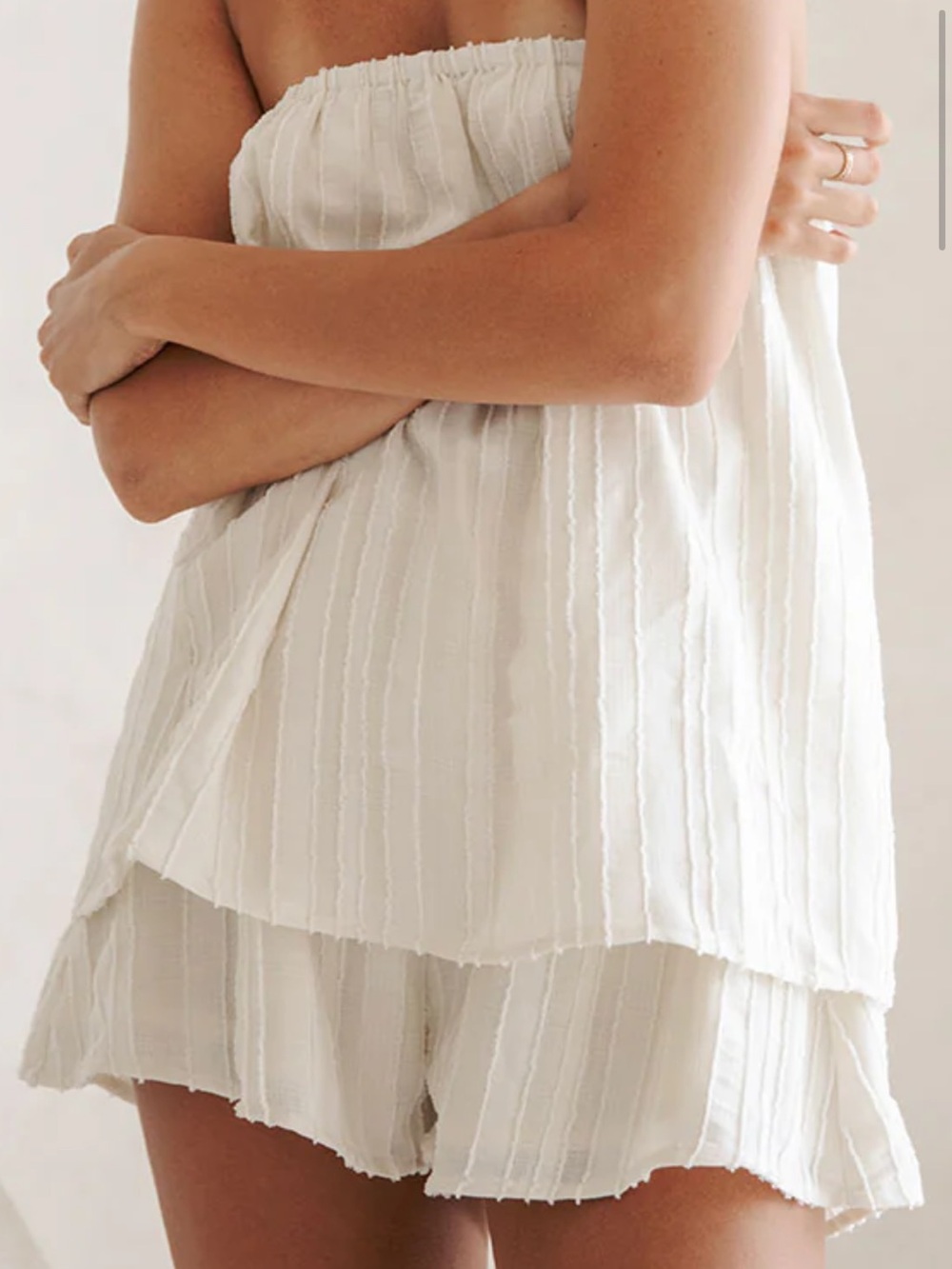 Strapless Mini Dress in Off-White